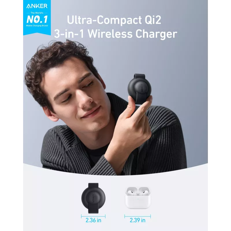 Charger Anker B25M8H11 Wireless Fast Charging Indoor Black