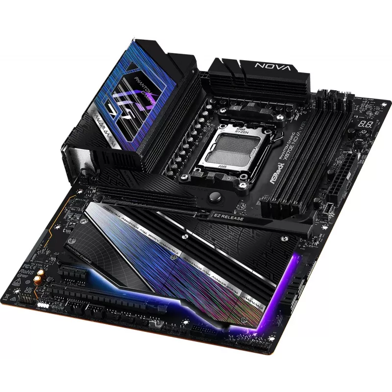 Motherboard ASROCK MK X870E NOVA WIFI AMD X870E Socket AM5 ATX, DDR5, 4x DIMM, 256GB, Wi‑Fi 7, BT 5.4, 5Gb LAN, PCIe Gen5 M.2