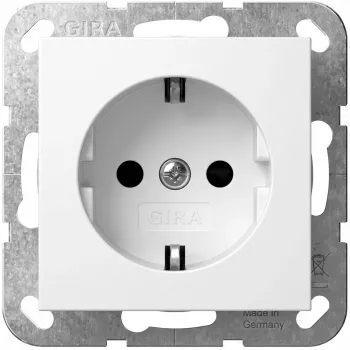 Schuko socket outlet GIRA SH System 55 Reinweiß model 445327 for System 55 frames