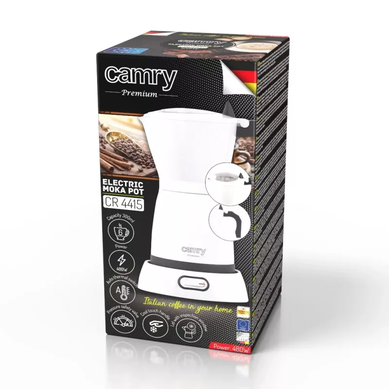 Camry | Electric Moka Coffe Maker | CR 4415w | 480 W | White