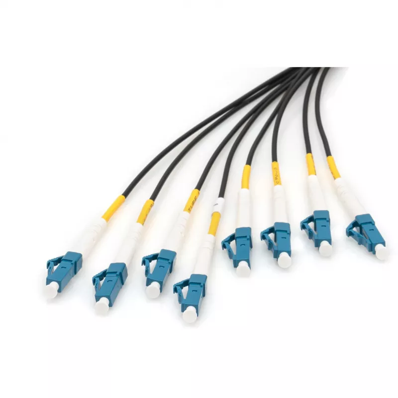 DIGITUS Vorkonfektionierte Fibre Optic Universal Breakout Cable, Singlemode OS2, 8 Fibres, LC/UPC - LC/UPC