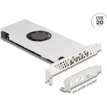 PCI Express x16 card DELOCK 4× USB 20 Gbps Type-C quad channel