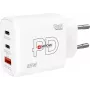 Power charger SKROSS Power Charger 65W PD GaN EU USB‑C 2x — 65W USB‑C GaN charger with two USB‑C ports, EU plug