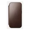 Mobile phone cover Nomad Modern Leather Folio for iPhone 17 Pro, leather/aluminium, 16 cm (6.3 inch) brown, 4 card pockets