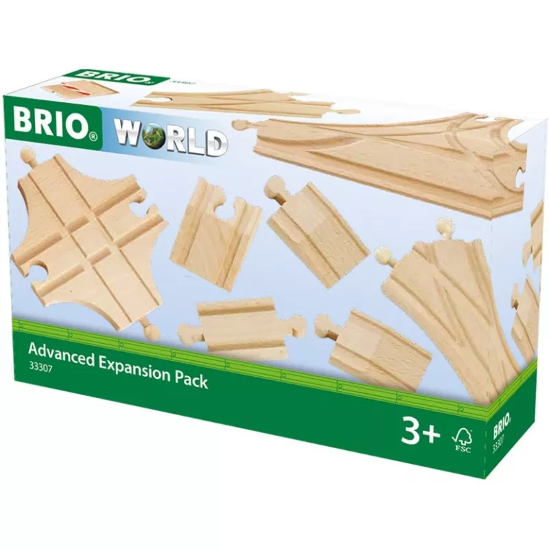 BRIO 33307 railway track set – 11 wooden pieces for expansion