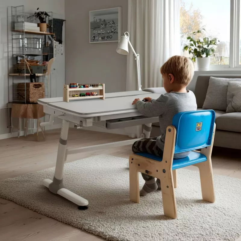 Ergo Office children ergonomic height adjustable desk, grey, max 100kg, ER-417 2cz