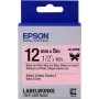 Epson Label Cartridge Satin Ribbon LK-4PBK Black/Pink 12mm (5m)