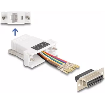 DeLOCK D-Sub 15 pin female to RJ45 female Assembly Kit white VGA RJ-45