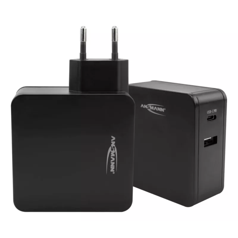 ANSMANN 247PD - Power Supply - 45 Watt - 4700 mA - PD, QC 3.0 - 2 Output Ports (USB, USB-C) - Black (1001-0095)