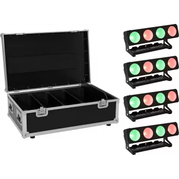 LED light set EUROLITE PMB-4 COB QCL 30W 4x – compact stage/portable lighting module