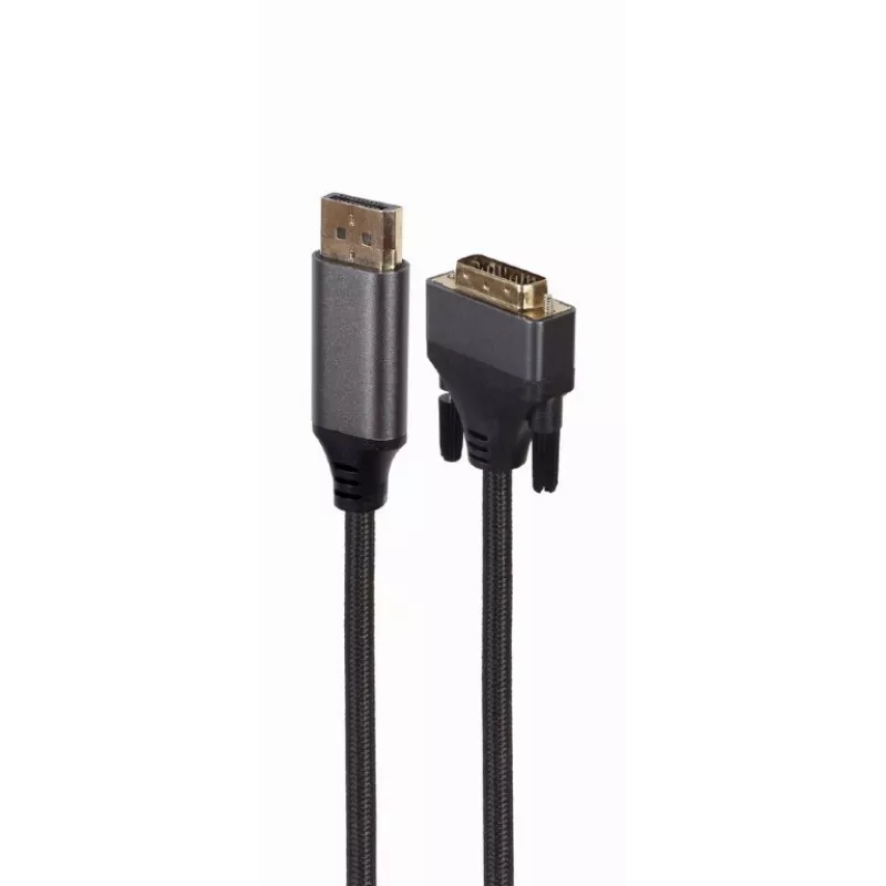 Video cable adapter Gembird CC-DPM-DVIM-4K-6 — DisplayPort to DVI, 1.8 m, 4K, black