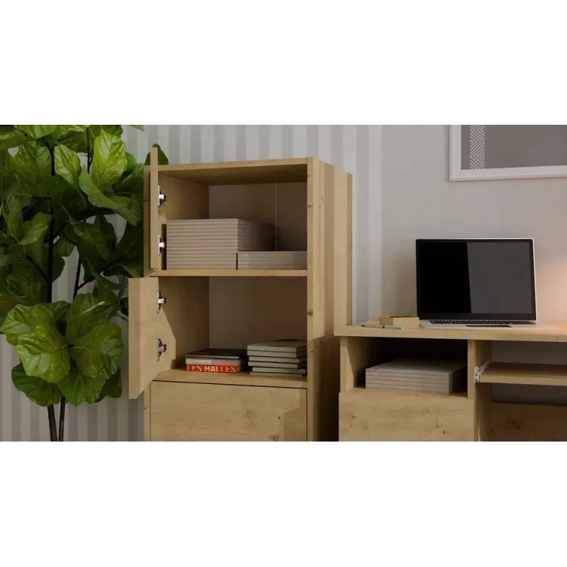 ALMA CHEST OF DRAWERS, ANTHRACITE/ARTISAN OAK