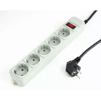 Gembird SPG3-B-15C Surge protector, 5 schuko sockets, 4.5m, grey