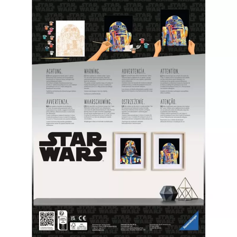 Painting kit Ravensburger CreArt Star Wars R2‑D2 – paint-by-numbers set