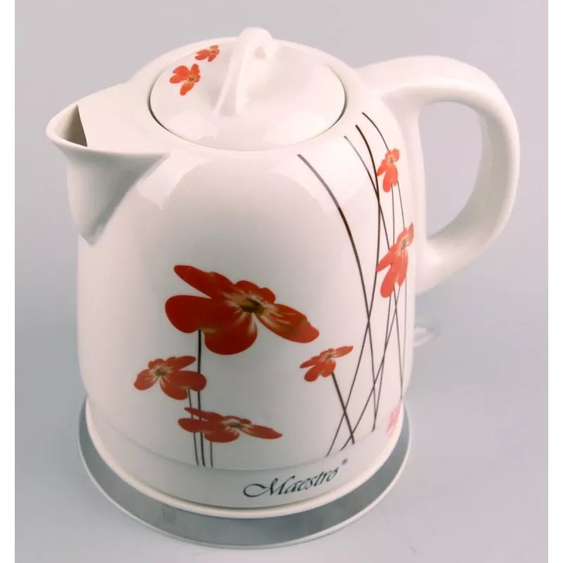 Feel-Maestro MR-066-RED FLOWERS electric kettle 1.5 L 1200 W Red, White