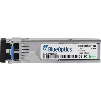 BlueOptics© BO05C13610D SFP Transceiver, LC-Duplex, 1000BASE-LX, Singlemode Fiber, 1310nm, 10KM, 0°C/+70°C, DDM (BO05C13610D-BO)