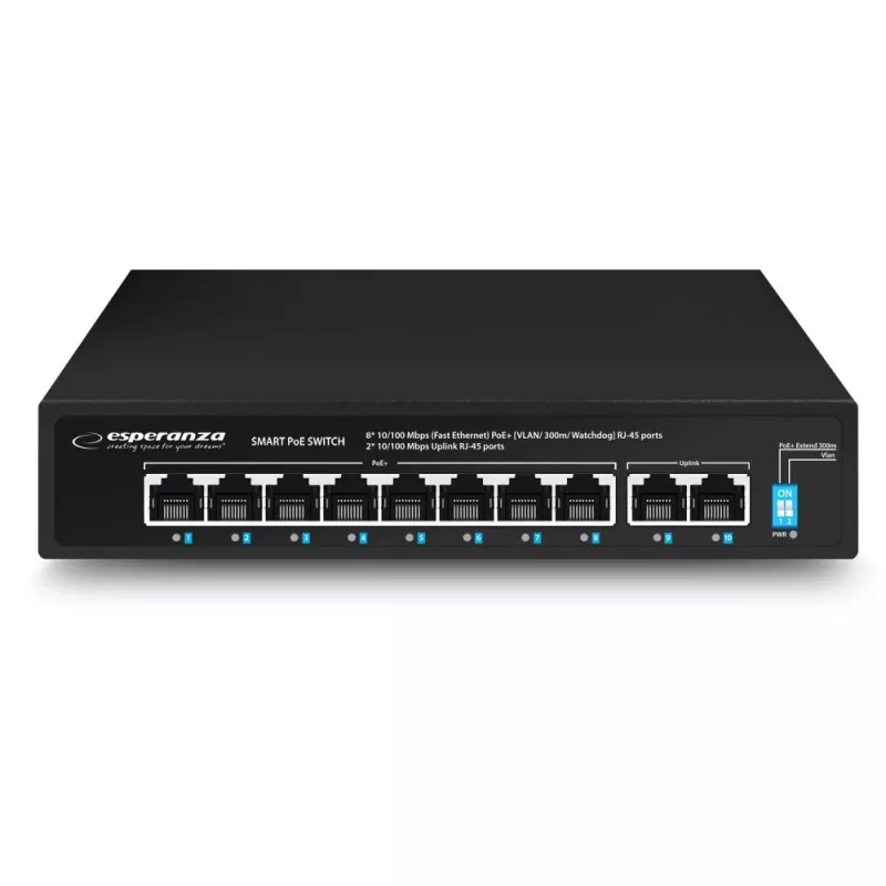 Esperanza ENS106 10-port PoE Switch 10/100 96W