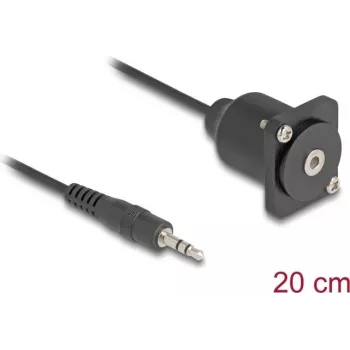 Audio Cable DeLOCK 88150 3.5mm Male to Female 0.2m Black