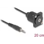 Audio Cable DeLOCK 88150 3.5mm Male to Female 0.2m Black