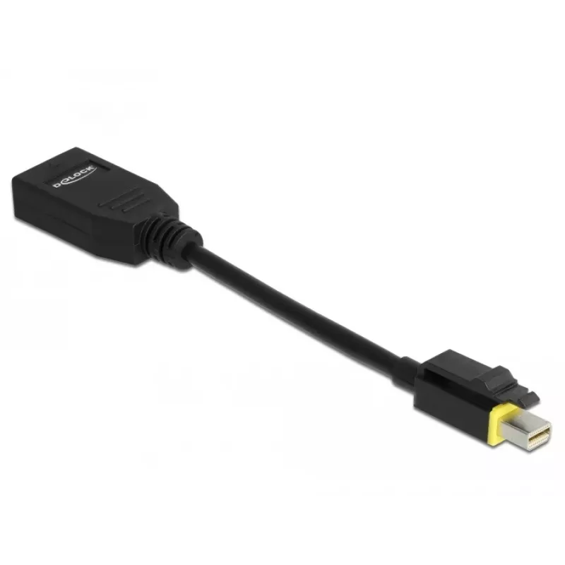 DeLOCK - DisplayPort-Adapter - Mini DisplayPort (M) latched to DisplayPort (W) - DisplayPort 1,4 - 15cm - Halogen-Free, 8K Support - Black (65978)