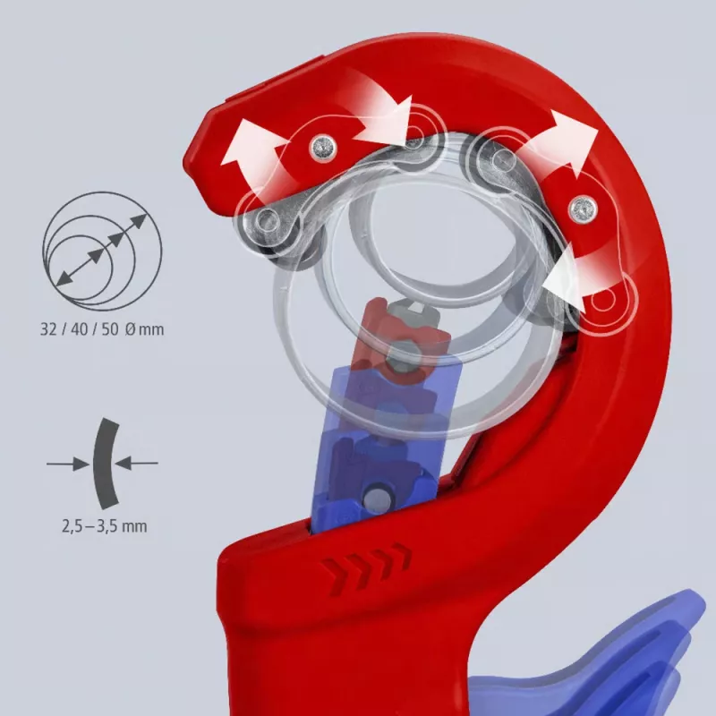 Pipe cutter Knipex DPT50 90 23 02 BK — cutting capacity 50 mm, model 90 23 02 BK