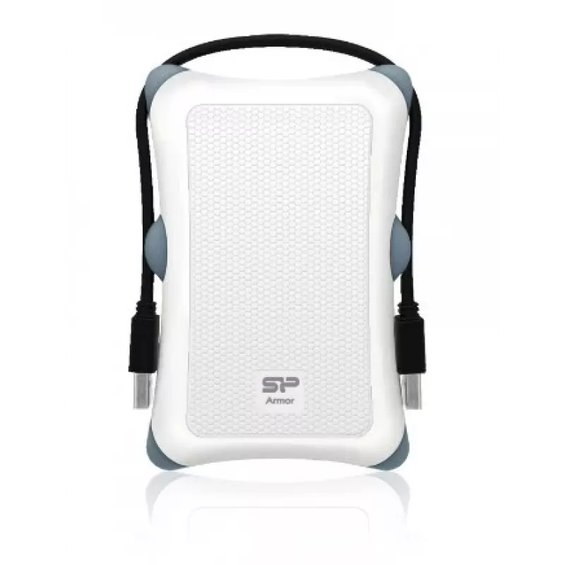 HDD enclosure Silicon Power Armor A30 — 2.5 inch single-bay, USB 3.2 Gen 1, white, plastic/rubber