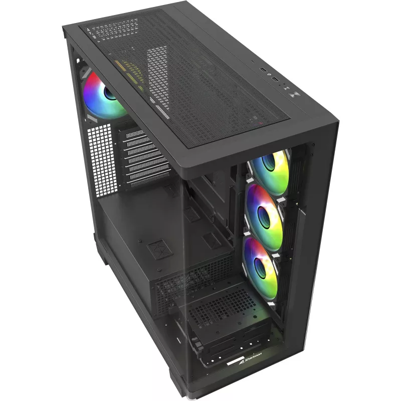 ELITE SHARK CA500 , Tower-Enclosure black, Tempered Glass x 2