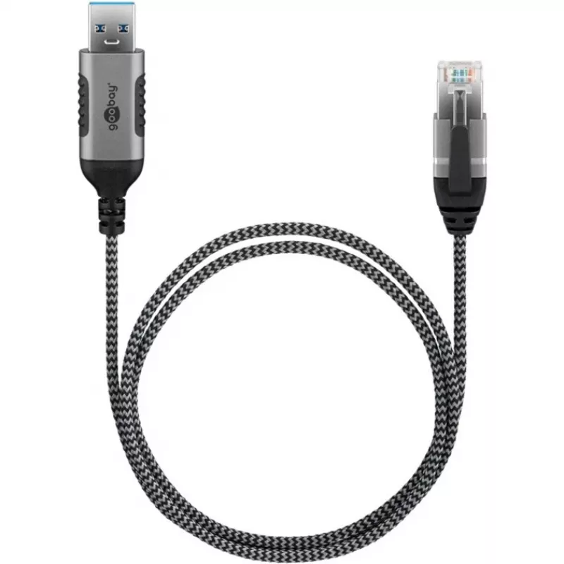 Goobay Ethernet-Cable USB-A 3.0 to RJ45 Slim 3 m - connects router, modem or (74396)