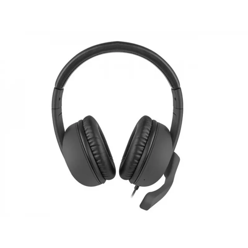 Wired binaural headset NATEC Rhea with boom microphone, 3.5mm connectors, 2.2 m cable, 32 Ω impedance