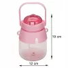 Water Bottle Extralink school bottle with straw and lanyard 1 L pink
