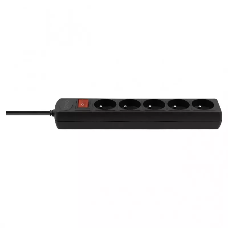 Power extension SAVIO LZ-16 — 1.8 m cable, 5 AC outlets, indoor, 210–250 V, 50 Hz, 2500 W, black