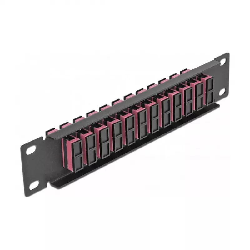 Fiber Optic Patch Panel DeLOCK 10 inch 12 Port SC Duplex Violet 1U Black