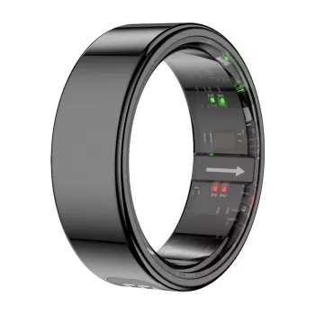 Smart ring Colmi R12 17.9 mm size 7 black — wearable health & notification ring