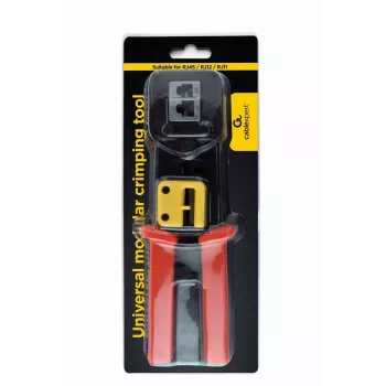 Cable crimper Gembird T-WC-05, 195 mm length, 53 mm width, 0.36 kg, yellow/red/black