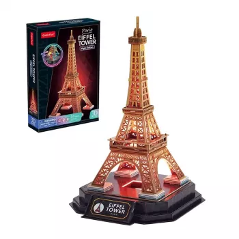 3D Puzzle Cubicfun Eiffel Tower Night Edition LED by cubicfun model 306-L534H – illuminated architectural 3D puzzle
