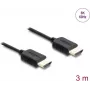 HDMI cable DELOCK 81683 — 3 m, HDMI Type A male-to-male, 48 Gbit/s, up to 7680×4320, gold-plated contacts, black