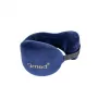 Travel neck pillow Qmed DRQE3J1CDXUXP — contoured ergonomic PU foam, 240×230×125 mm, density 45 kg/m³, garnet