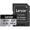 MicroSD Card Lexar 64GB UHS-I Class 3 SILVER PLUS