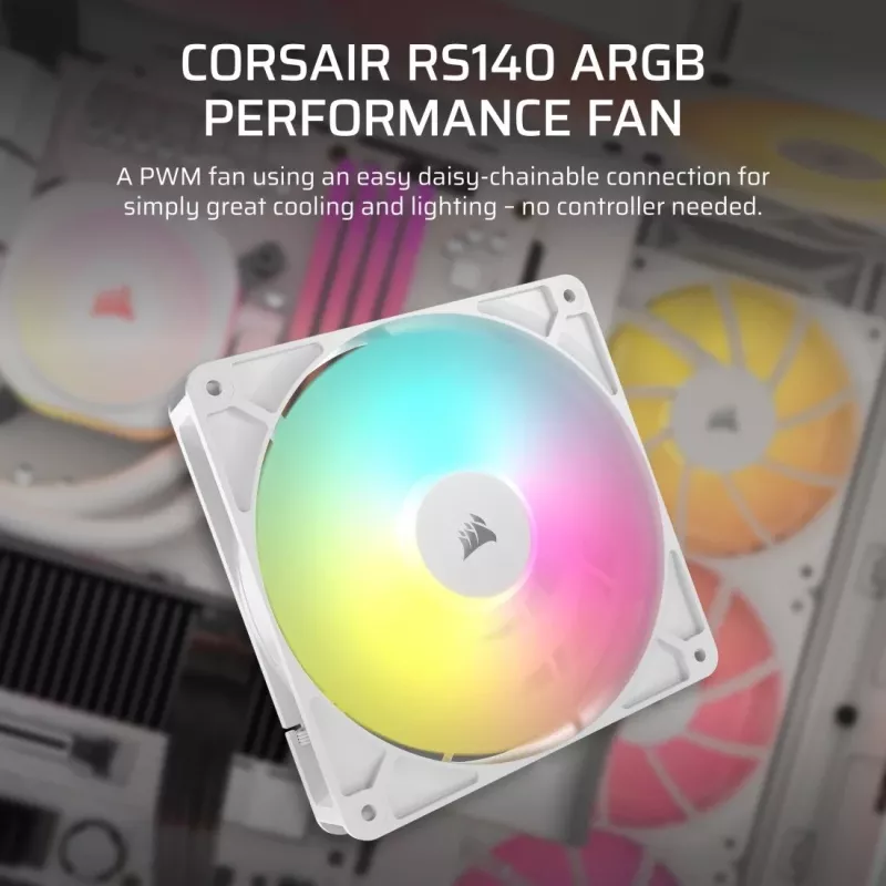 Fan Corsair RS140 ARGB 14 cm White 330-1700 RPM