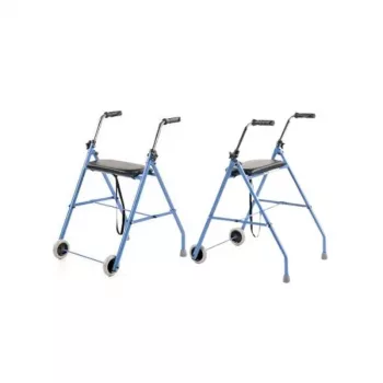 Two-wheel rehabilitation support ARmedical PPC005 — blue/black, steel frame, adjustable height, seat included