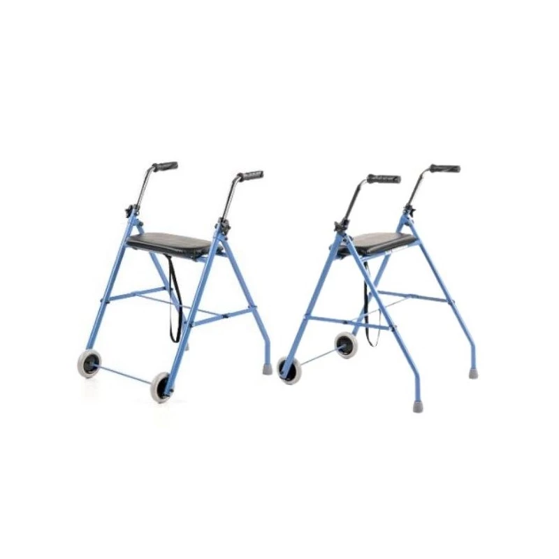 Two-wheel rehabilitation support ARmedical PPC005 — blue/black, steel frame, adjustable height, seat included