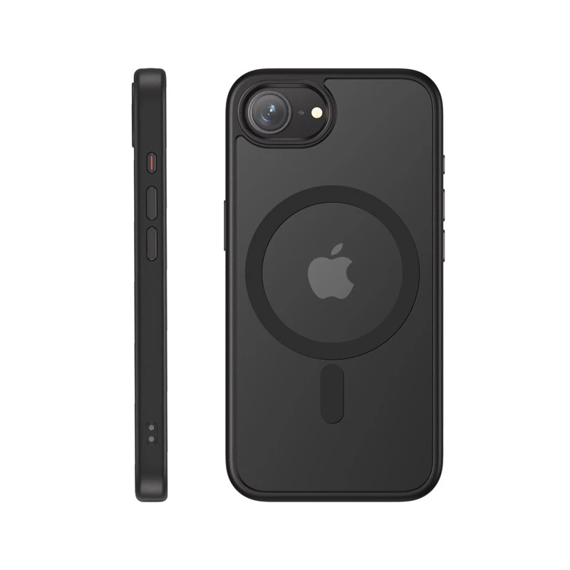 Protective MagSafe case Crong for iPhone 16e — black, durable design