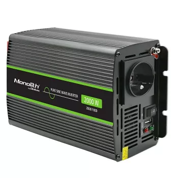 Car inverter Qoltec Monolith 2000 W Black 24 V