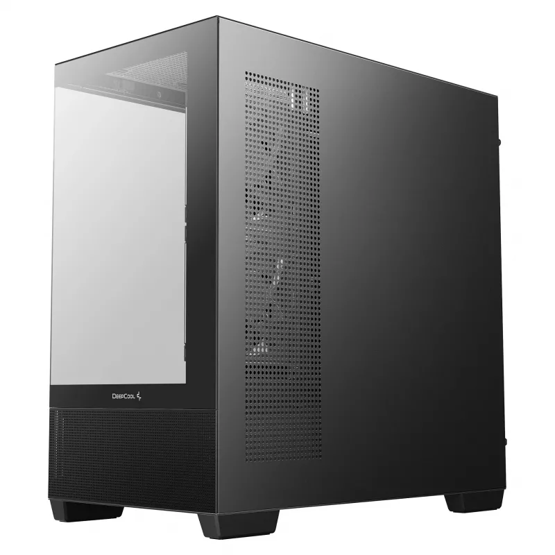 PC Midi Tower DeepCool CG380 3F — Black, 235×437×451 mm, supports 2x120 mm side + 1x120 mm rear fans, bottom PSU, 2.5 inch/3.5 inch HDD