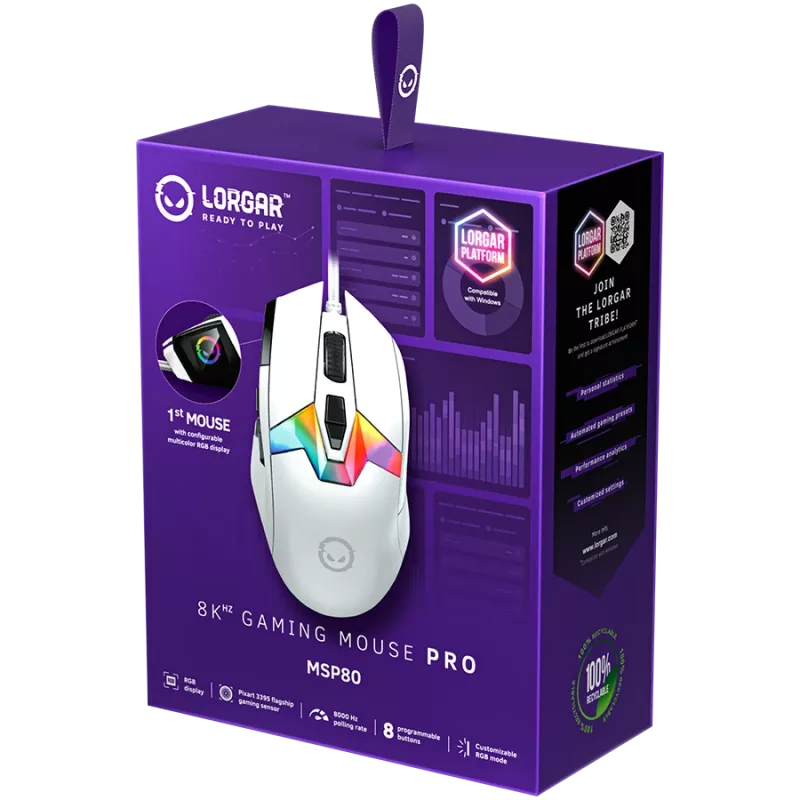 Gaming Mouse LORGAR MSP80 8000 Hz Wired