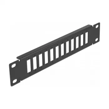 Fiber Optic Patch Panel DeLOCK 10 inch 12 Port SC Duplex LC Quad 1U black