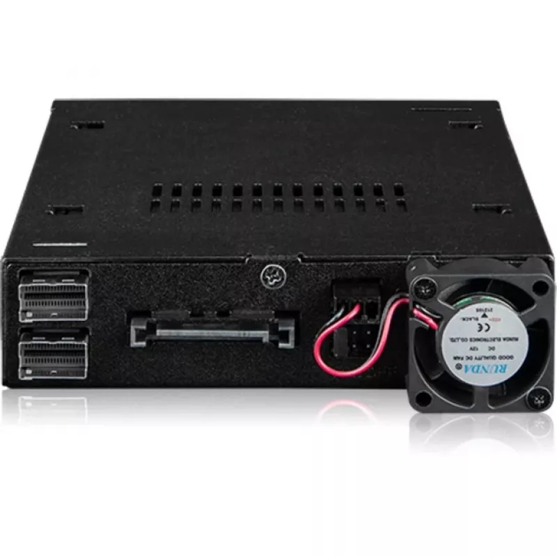 Drive bay adapter frame icy dock MB092VK-B for 2 x 6.3 cm U.2 / U.3 NVMe SSDs to 3.5 inch bay (black)