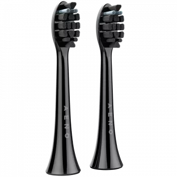 AENO Replacement toothbrush heads, Black, Dupont bristles, 2pcs in set (for ADB0004/ADB0006 and ADB0003/ADB0005)