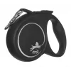 Retractable dog lead Flexi Black Design M, tape leash, 5 m, for medium breeds (10–25 kg), max load 20 kg