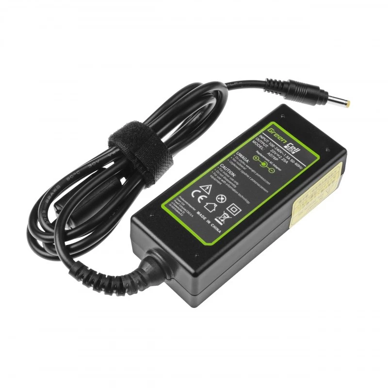 Power adapter Green Cell AD76P 45W for Lenovo laptops, 20V 2.25A, AC-to-DC, 100–240V input, black
